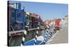 Canal and colourful facades, Burano, Veneto, Italy, Europe-Frank Fell-Stretched Canvas