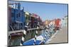 Canal and colourful facades, Burano, Veneto, Italy, Europe-Frank Fell-Mounted Photographic Print