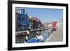 Canal and colourful facades, Burano, Veneto, Italy, Europe-Frank Fell-Framed Photographic Print