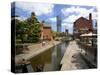 Canal and Lock Keepers Cottage at Castlefield, Manchester, England, UK-Richardson Peter-Stretched Canvas