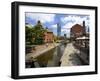 Canal and Lock Keepers Cottage at Castlefield, Manchester, England, UK-Richardson Peter-Framed Photographic Print