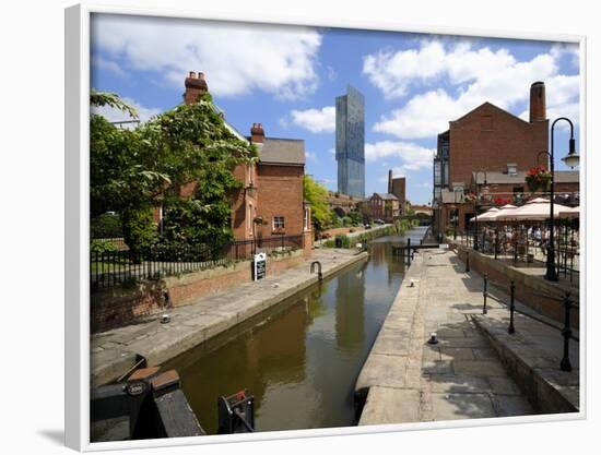 Canal and Lock Keepers Cottage at Castlefield, Manchester, England, UK-Richardson Peter-Framed Photographic Print