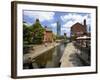 Canal and Lock Keepers Cottage at Castlefield, Manchester, England, UK-Richardson Peter-Framed Photographic Print