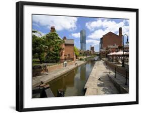 Canal and Lock Keepers Cottage at Castlefield, Manchester, England, UK-Richardson Peter-Framed Photographic Print