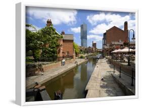 Canal and Lock Keepers Cottage at Castlefield, Manchester, England, UK-Richardson Peter-Framed Photographic Print