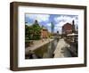 Canal and Lock Keepers Cottage at Castlefield, Manchester, England, UK-Richardson Peter-Framed Photographic Print