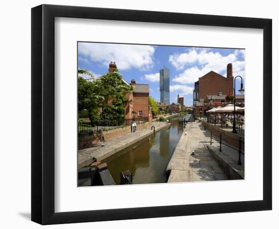 Canal and Lock Keepers Cottage at Castlefield, Manchester, England, UK-Richardson Peter-Framed Photographic Print