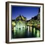 Canal and Palais De L`Ile at Dusk, Annecy, Lake Annecy, Rhone Alpes, France, Europe-Stuart Black-Framed Photographic Print