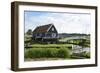 Canal and Traditional Building-Peter Richardson-Framed Photographic Print