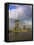 Canal and Windmills at Kinderdijk, Unesco World Heritage Site, Holland-Gavin Hellier-Framed Stretched Canvas