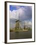 Canal and Windmills at Kinderdijk, Unesco World Heritage Site, Holland-Gavin Hellier-Framed Photographic Print