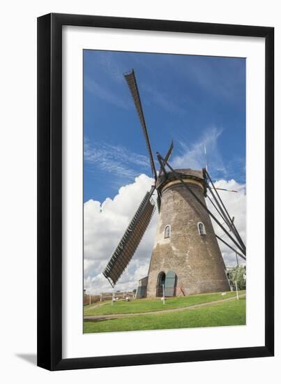 Canal and Windmills, Kinderdijk, UNESCO World Heritage Site, South Holland, the Netherlands, Europe-Mark Doherty-Framed Photographic Print