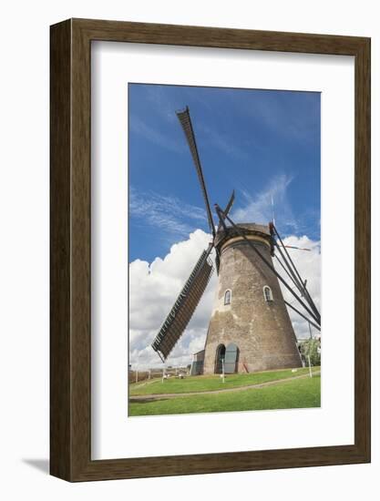 Canal and Windmills, Kinderdijk, UNESCO World Heritage Site, South Holland, the Netherlands, Europe-Mark Doherty-Framed Photographic Print