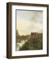 Canal at Graveland-Pieter Gerardus van Os-Framed Art Print