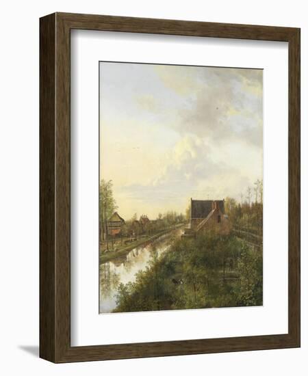 Canal at Graveland-Pieter Gerardus van Os-Framed Art Print