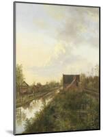 Canal at Graveland-Pieter Gerardus van Os-Mounted Art Print