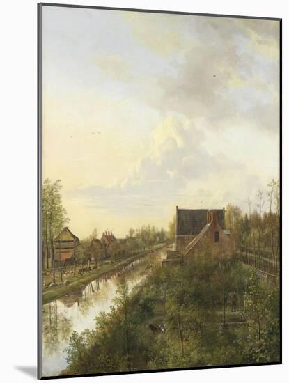 Canal at Graveland-Pieter Gerardus van Os-Mounted Art Print