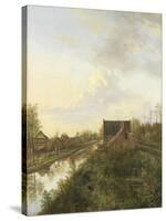 Canal at Graveland-Pieter Gerardus van Os-Stretched Canvas