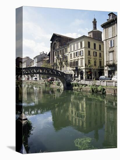 Canal at Porta Ticinese, Naviglio Grande, Milan, Lombardy, Italy-Sheila Terry-Stretched Canvas