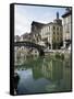 Canal at Porta Ticinese, Naviglio Grande, Milan, Lombardy, Italy-Sheila Terry-Framed Stretched Canvas