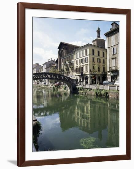 Canal at Porta Ticinese, Naviglio Grande, Milan, Lombardy, Italy-Sheila Terry-Framed Photographic Print