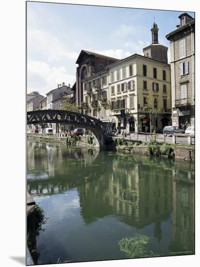 Canal at Porta Ticinese, Naviglio Grande, Milan, Lombardy, Italy-Sheila Terry-Mounted Photographic Print