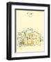 Canal Bank in Venice, Italy. Vertical Vector Vintage Engraved Illustration, Hand Drawn on Paper. Qu-babayuka-Framed Art Print