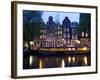 Canal Boat and Architecture, Amsterdam, Holland, Europe-Frank Fell-Framed Photographic Print