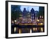 Canal Boat and Architecture, Amsterdam, Holland, Europe-Frank Fell-Framed Photographic Print