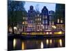 Canal Boat and Architecture, Amsterdam, Holland, Europe-Frank Fell-Mounted Photographic Print