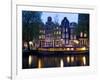 Canal Boat and Architecture, Amsterdam, Holland, Europe-Frank Fell-Framed Photographic Print