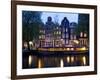 Canal Boat and Architecture, Amsterdam, Holland, Europe-Frank Fell-Framed Photographic Print