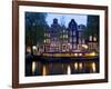 Canal Boat and Architecture, Amsterdam, Holland, Europe-Frank Fell-Framed Photographic Print