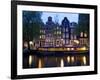 Canal Boat and Architecture, Amsterdam, Holland, Europe-Frank Fell-Framed Photographic Print