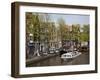 Canal Boat and Architecture, Amsterdam, Holland, Europe-Frank Fell-Framed Photographic Print