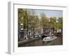 Canal Boat and Architecture, Amsterdam, Holland, Europe-Frank Fell-Framed Photographic Print