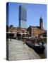 Canal Boat at Castlefield with the Beetham Tower in the Background, Manchester, England, UK-Richardson Peter-Stretched Canvas