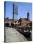 Canal Boat at Castlefield with the Beetham Tower in the Background, Manchester, England, UK-Richardson Peter-Stretched Canvas