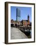 Canal Boat at Castlefield with the Beetham Tower in the Background, Manchester, England, UK-Richardson Peter-Framed Photographic Print