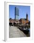 Canal Boat at Castlefield with the Beetham Tower in the Background, Manchester, England, UK-Richardson Peter-Framed Photographic Print