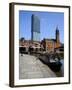 Canal Boat at Castlefield with the Beetham Tower in the Background, Manchester, England, UK-Richardson Peter-Framed Photographic Print