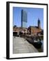 Canal Boat at Castlefield with the Beetham Tower in the Background, Manchester, England, UK-Richardson Peter-Framed Photographic Print