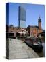 Canal Boat at Castlefield with the Beetham Tower in the Background, Manchester, England, UK-Richardson Peter-Stretched Canvas