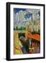 canal boat at trent lock - de chirico-Mark Gordon-Framed Giclee Print