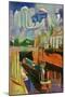 canal boat at trent lock - de chirico-Mark Gordon-Mounted Giclee Print