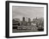 Canal Boats at East River Docks, New York, N.Y.-null-Framed Photo