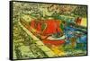 Canal Boats, Camden-Brenda Brin Booker-Framed Stretched Canvas