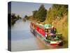Canal Boats Idling their Way Down the Kennet and Avon Canal, Wiltshire, England, United Kingdom, Eu-Julian Elliott-Stretched Canvas