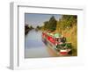 Canal Boats Idling their Way Down the Kennet and Avon Canal, Wiltshire, England, United Kingdom, Eu-Julian Elliott-Framed Photographic Print