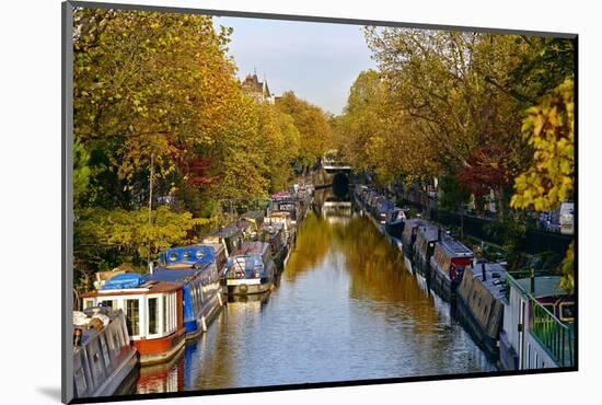 Canal Boats, Little Venice, London W9, England, United Kingdom, Europe-Mark Mawson-Mounted Photographic Print